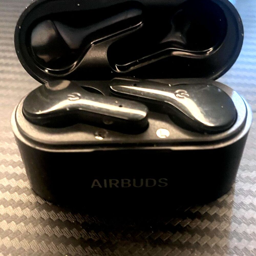 AIRBUDS True Wireless Bluetooth Earbuds Black TWS Charging Case Tested Working